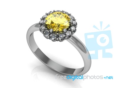 Beautiful Ring On The White Background Stock Image