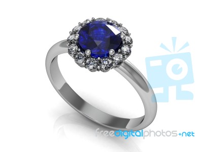 Beautiful Ring On The White Background Stock Image