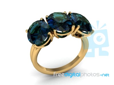 Beautiful Ring On The White Background Stock Image