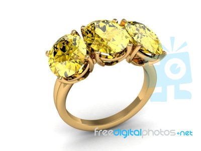 Beautiful Ring On The White Background Stock Image