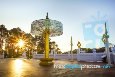 Beautiful Scene In Wat Phra Thad Santidham Temple Stock Photo