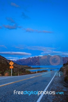 Beautiful Scenic Of Lake Hawea In South Island New Zealand Once Of Destination To Journey And Visiting Stock Photo