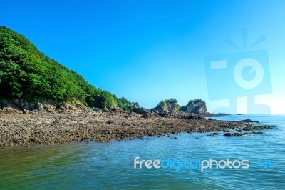 Beautiful Seascape And Blue Sky Stock Photo