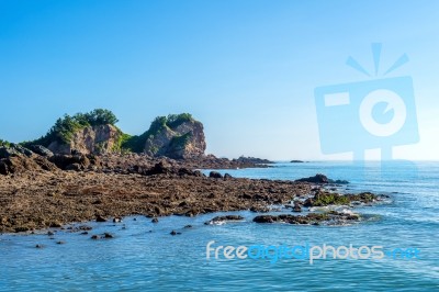 Beautiful Seascape And Blue Sky Stock Photo