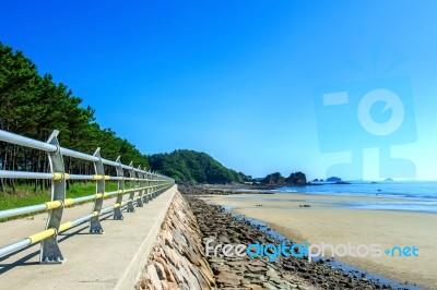 Beautiful Seascape And Blue Sky Stock Photo