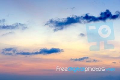 Beautiful Sky And Puffy Cloud  Background Stock Photo