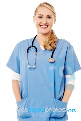 Beautiful Smiling Nurse Isolated On White Stock Photo