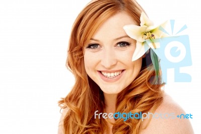 Beautiful Smiling Woman Portrait Stock Photo