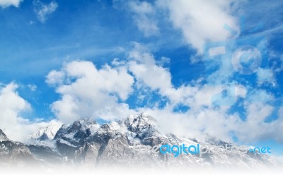 Beautiful Snow Mountain Stock Photo