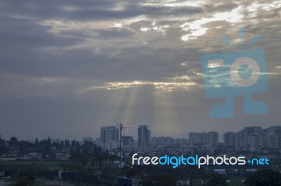 Beautiful Sun Rise In Israel	 Stock Photo