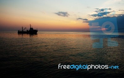 Beautiful Sunrise On Baltic Sea Stock Photo