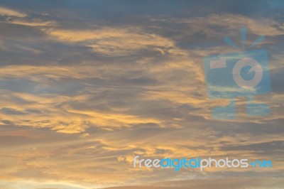 Beautiful Sunset Above The Evening Cloud Stock Photo