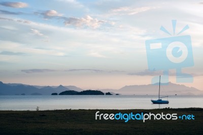 Beautiful Sunset In The Bay Of Portuguese Colonial Town Of Parat… Stock Photo