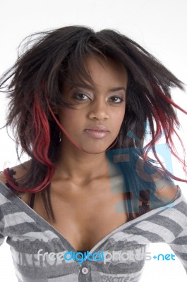 Beautiful Teen With Colored Hair Stock Photo