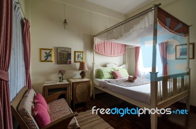 Beautiful Vintage Bedroom Stock Photo