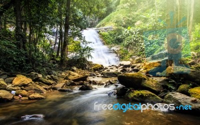 Beautiful Waterfall Stock Photo