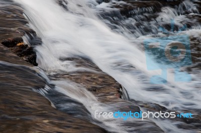 Beautiful Waterfalls In Fall Stock Photo