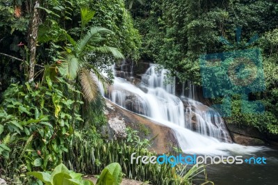 Beautiful White Stone's Waterfall In Paraty, Rio De Janeiro Stat… Stock Photo