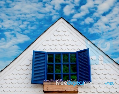 Beautiful Windows On  Old Building Stock Photo