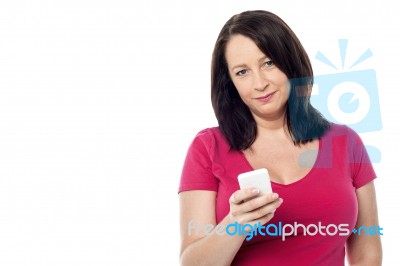 Beautiful Woman Using Mobile Phone Stock Photo