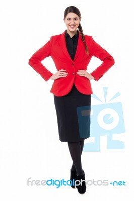 Beautiful Young Woman In Business Attire Stock Photo