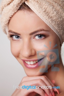 Beautiful Young Woman With Perfect Skin Stock Photo