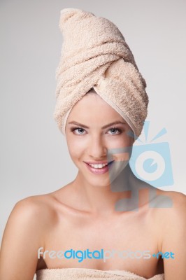 Beautiful Young Woman With Perfect Skin Stock Photo