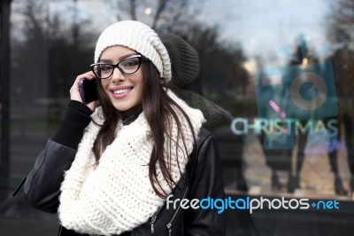 Beautiful Young Women Using Smart Phone Stock Photo