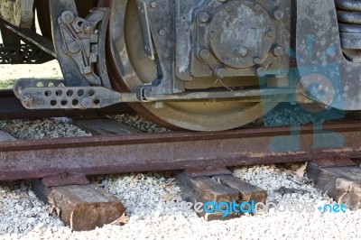 Beautiul Image Of The Train Wheels Stock Photo