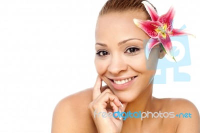 Beauty Face Of The Young Woman Stock Photo