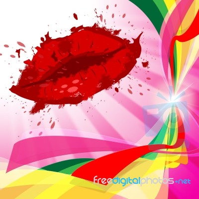 Beauty Lips Represents Make Up And Beautiful Stock Image