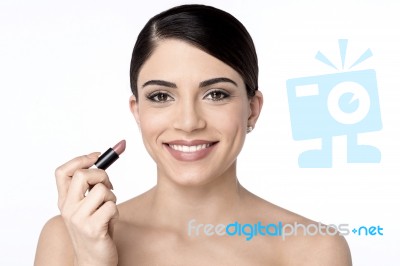 Beauty Woman With Lipstick Stock Photo