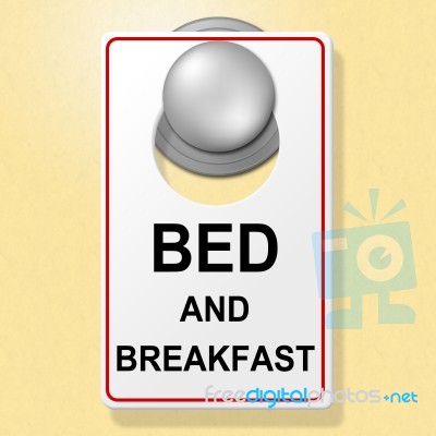 Bed And Breakfast Indicates Place To Stay And Accommodation Stock Image