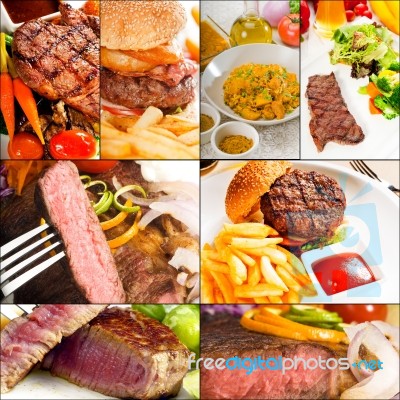 Beef Dishes Collage Stock Photo