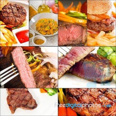 Beef Dishes Collage Stock Photo