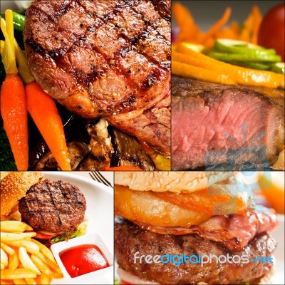 Beef Dishes Collage Stock Photo