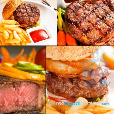 Beef Dishes Collage Stock Photo