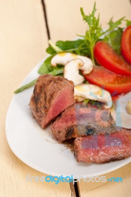 Beef Filet Mignon Grilled With Vegetables Stock Photo