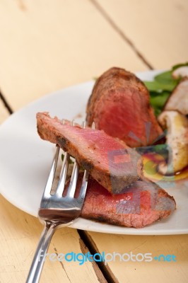 Beef Filet Mignon Grilled With Vegetables Stock Photo