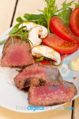 Beef Filet Mignon Grilled With Vegetables Stock Photo