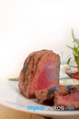 Beef Filet Mignon Grilled With Vegetables Stock Photo