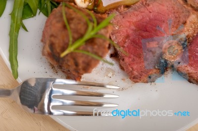 Beef Filet Mignon Grilled With Vegetables Stock Photo