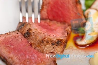 Beef Filet Mignon Grilled With Vegetables Stock Photo