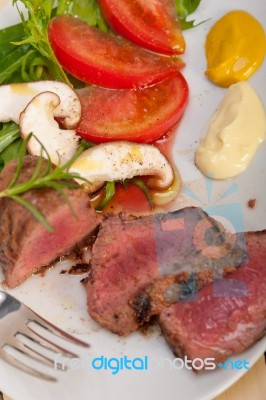 Beef Filet Mignon Grilled With Vegetables Stock Photo