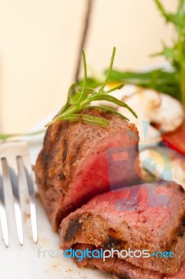 Beef Filet Mignon Grilled With Vegetables Stock Photo