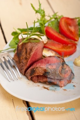 Beef Filet Mignon Grilled With Vegetables Stock Photo