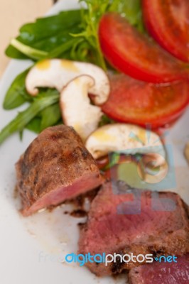 Beef Filet Mignon Grilled With Vegetables Stock Photo