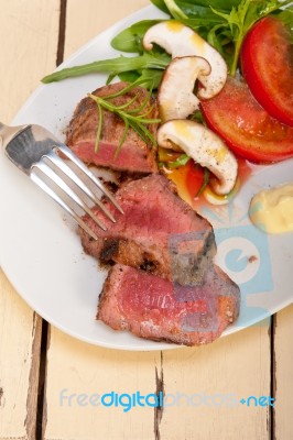 Beef Filet Mignon Grilled With Vegetables Stock Photo