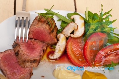 Beef Filet Mignon Grilled With Vegetables Stock Photo