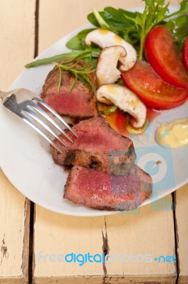 Beef Filet Mignon Grilled With Vegetables Stock Photo